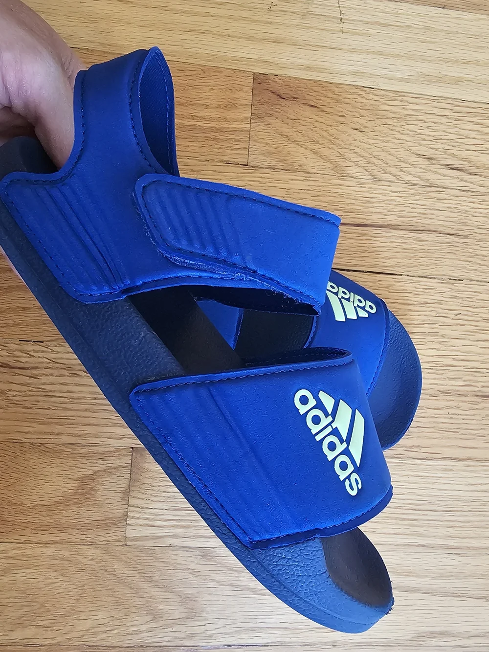 Adidas Adilette Kids Navy Blue Adjustable Strap Slide Sandals Size 2